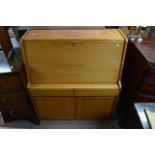 A 1970's light wood bureau, approx 91cm x 40cm x 1