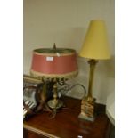 Two vintage metal table lamps.