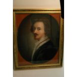 A framed and glazed pastel portrait of an English