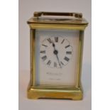 A brass carriage clock