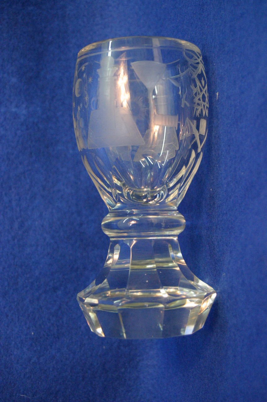 A 19th century Masonic toastmasters glass with fac - Bild 3 aus 5