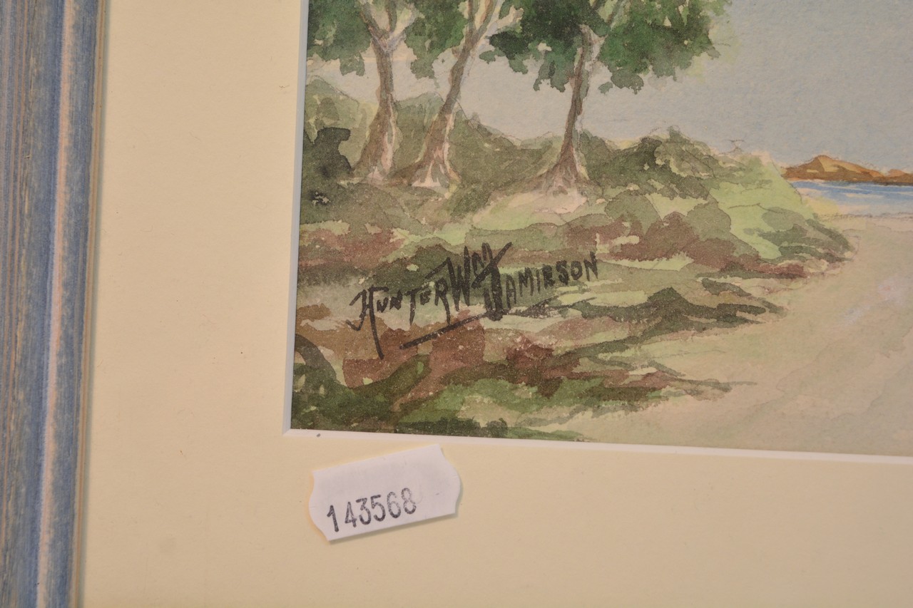 A framed watercolour painting depicting The Mourne - Image 2 of 3