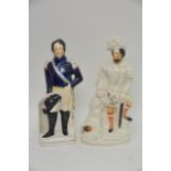Two large 19th Century Staffordshire figures Louis