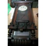 A Vienna clock in mahogany glass fronted case havi