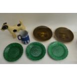 A collection of ceramics comprising a Beswick dog,