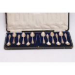 A cased set of twelve Birmingham silver teaspoons