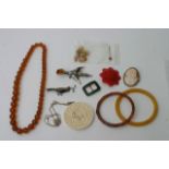 A small collection of costume jewellery including