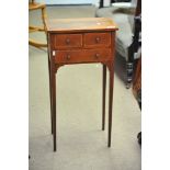 A small Edwardian inlaid three drawer cabinet, app