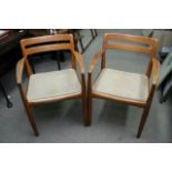A pair of modern design Danish Bramin carver chair