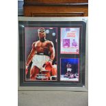 Mohammed Ali signed montage for Clay V Liston in 1