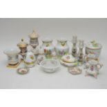 A collection of Herend and Dresden porcelain inclu