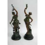 A pair of French Spekter figures in the form of Ar