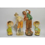 Two 1930's plaster figures in the form of Boys and