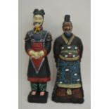 A Pair of modern Terracotta Warriors style figures