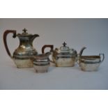 A four piece Sheffield silver plated teaset