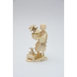 A Carved Ivory 19th century Japanese Okimono in th