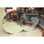 Two Art Deco style glass wall mirrors
