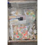 Box containing large collection of loose stamps in