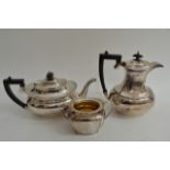 A silver plated coffee and teapot and a Romney suc