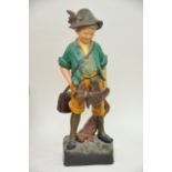 A 1930's plaster figure of a Boy Poacher 50cm