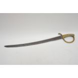 A sabre with brass hilt and handle.