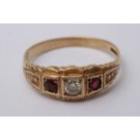 A 9ct Gold Ruby and Diamond ring