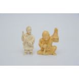 Two Carved 19th century Japanese Ivory Netsuke in