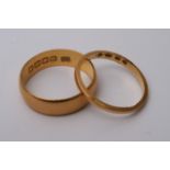 Two 22ct gold wedding rings 6g approx