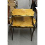 A 19th century French Etagere inlaid with marquetr