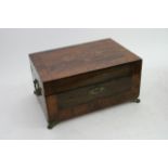An Edwardian Rosewood Jewellery box the hinged inl