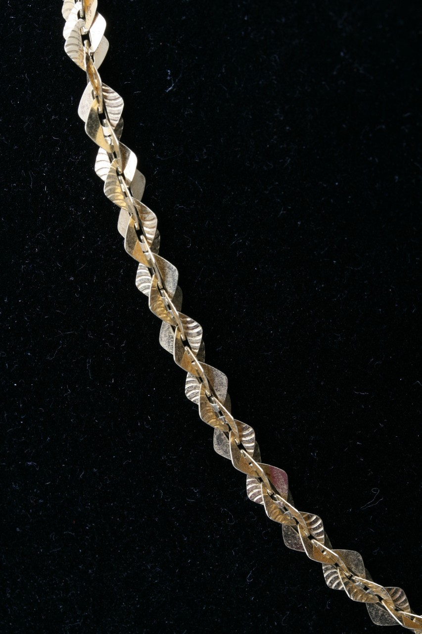 Asilver gilt 925 gold tone twist link necklace - Image 4 of 4