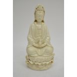 A Chinese Blanc de Chine figure of Guanyin. Approx