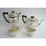 A Walker and Hall silver plated four piece teaset