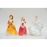 Three Royal Doulton figures comprising 'Sandra', '