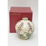 A boxed Cobridge pottery bulbous shape vase decora