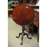 A mahogany tilt top table, approx 60cm diameter x