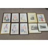 A small collection of framed prints including a 19