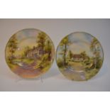 Two handpainted Royal Worcester plates, one by Jam