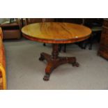 A Victorian Mahogany circular dining table on flut
