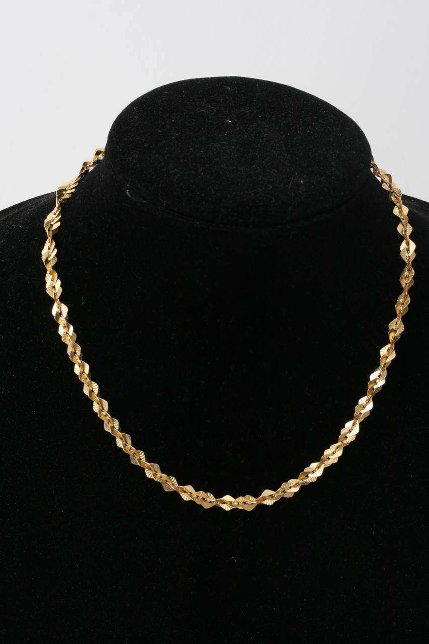 Asilver gilt 925 gold tone twist link necklace