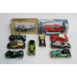 A small collection of 1980's Matchbox cars, two bo