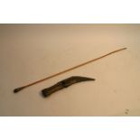 A swagger stick and Kukri knife