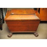 A Georgian mahogany sarcophagus wine cooler, the h