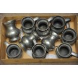 Set of ten matching pewter tankards