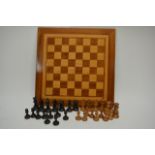 A chess set with board