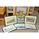 A collection of various framed steam railway print