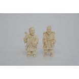 Two Japanese late 19th century Ivory carvings in t