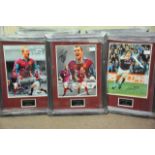 Three framed and glazed signed photos of West Ham