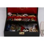 A box of various costume jewellery