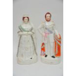 A pair of large 19th Century Staffordshire figures